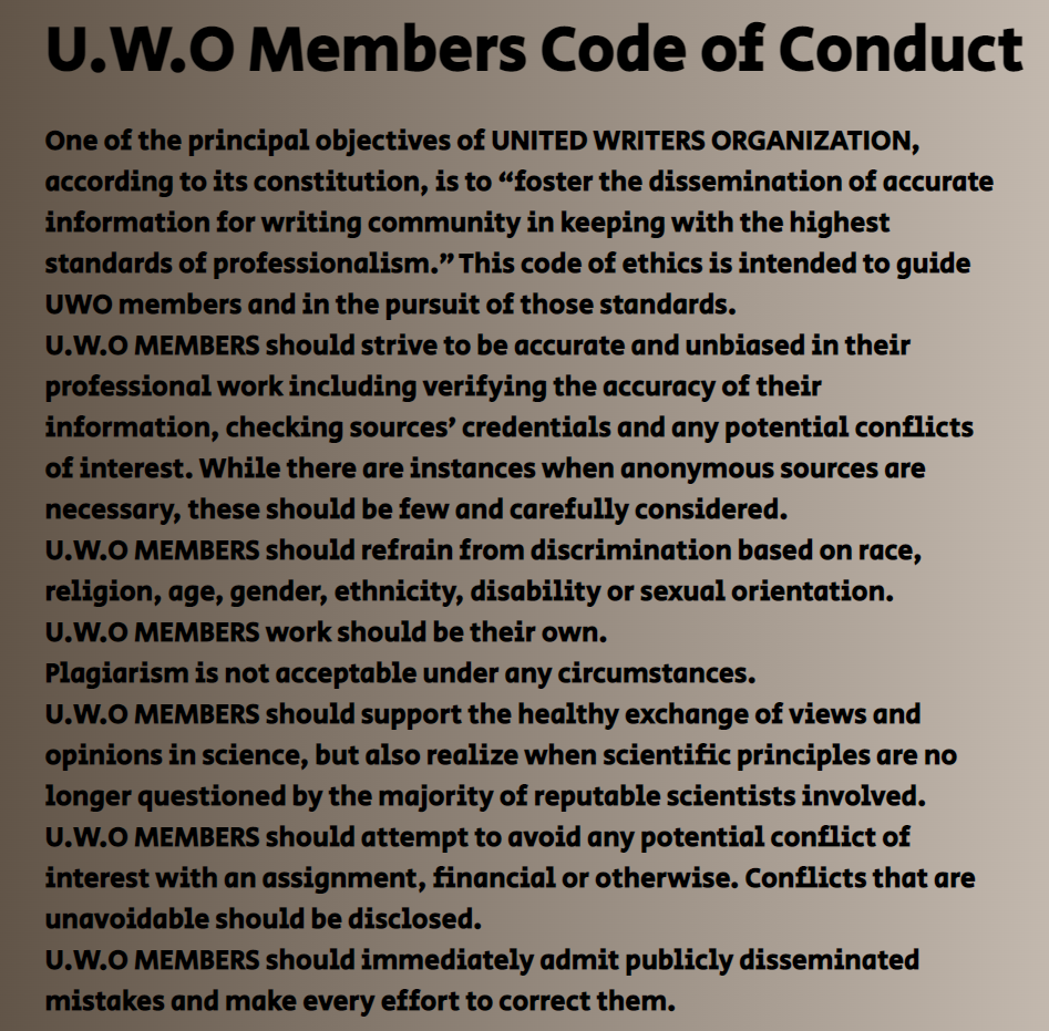 New WUO members code of conduct