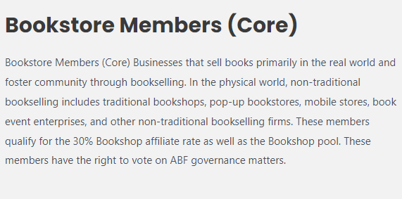 Core bookstore membership info stolen from the ABA, reproduced in lightly altered form on the American Booksellers Federation website